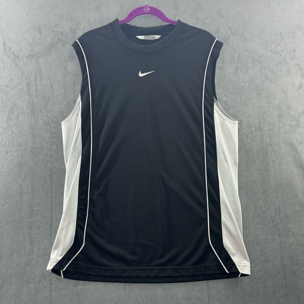Nike 2000's Sleeveless Middle Logo Large Black/Gray Shirt